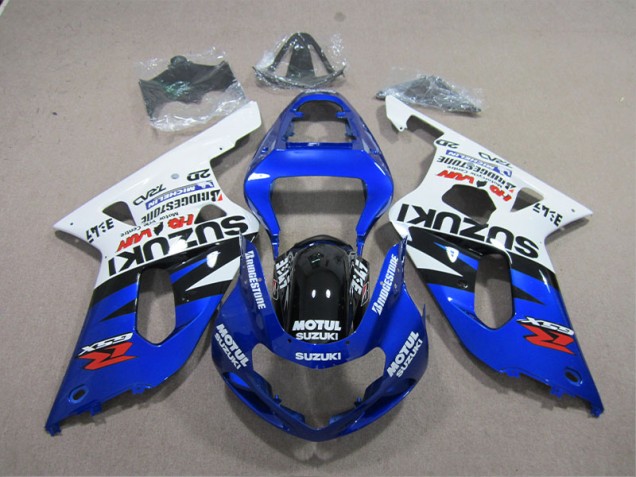 Abs Carenagem Suzuki GSXR 600 K1 K2 K3 2001-2003 - Azul Branco Motul Abs Carenagem Suzuki GSXR 600 K1 K2 K3 2001-2003 - Azul Branco Motul