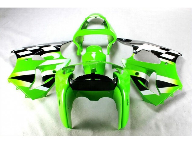 Abs Kits Carenagem Kawasaki ZX6R 2000-2002 - Verde Preto Branco Abs Kits Carenagem Kawasaki ZX6R 2000-2002 - Verde Preto Branco