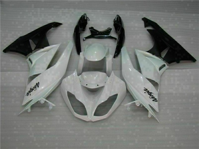 Abs Kits Carenagem Kawasaki ZX6R 2009-2012 - Branco Preto Abs Kits Carenagem Kawasaki ZX6R 2009-2012 - Branco Preto