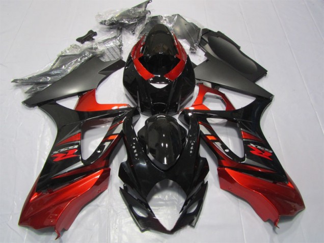 Abs Kits Completos Carenagem Suzuki GSXR 1000 K7 2007-2008 - Preto Vermelho