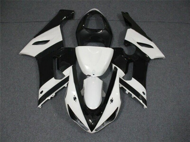 Abs Plástico Kawasaki ZX6R 2005-2006 - Preto Branco Abs Plástico Kawasaki ZX6R 2005-2006 - Preto Branco