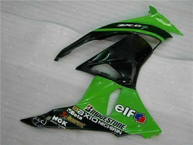 Abs Plástico Kawasaki ZX6R 2009-2012 - Verde Preto Abs Plástico Kawasaki ZX6R 2009-2012 - Verde Preto