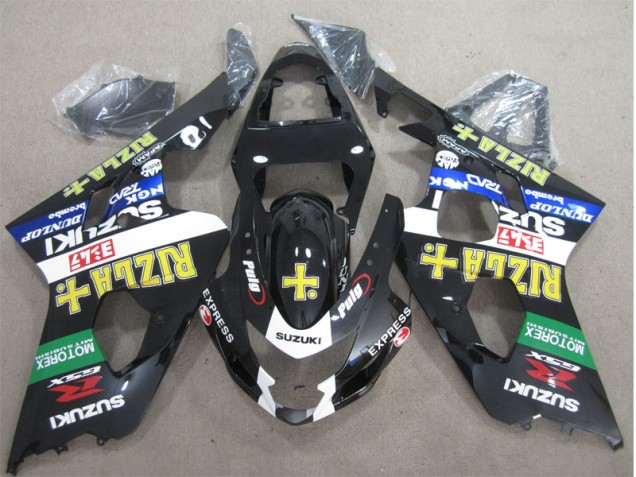 Abs Plástico Suzuki GSXR 600 K4 2004-2005 - Preto Amarelo Rizla Abs Plástico Suzuki GSXR 600 K4 2004-2005 - Preto Amarelo Rizla