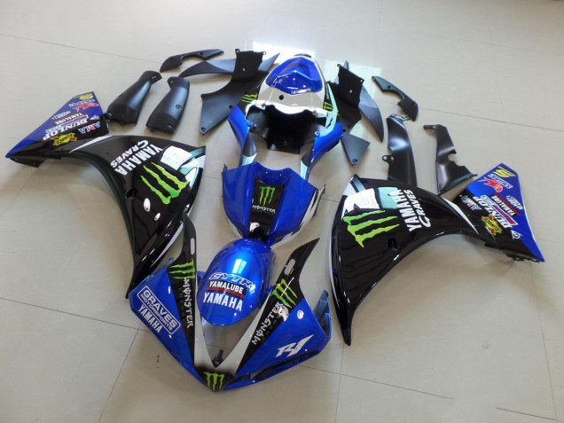 Abs Plástico Yamaha R1 2009-2011 - Azul Preto Monster Abs Plástico Yamaha R1 2009-2011 - Azul Preto Monster