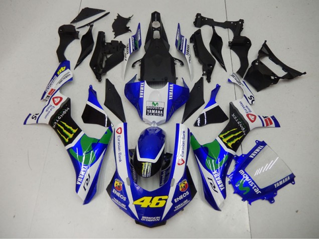 Abs Plástico Yamaha R1 2015-2019 - Azul Azul Branco ENEOS Movistar 46 Abs Plástico Yamaha R1 2015-2019 - Azul Azul Branco ENEOS Movistar 46