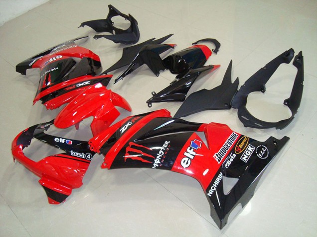 Abs Plásticos Kawasaki ZX 250R 2008-2012 - Preto Vermelho Monster Abs Plásticos Kawasaki ZX 250R 2008-2012 - Preto Vermelho Monster