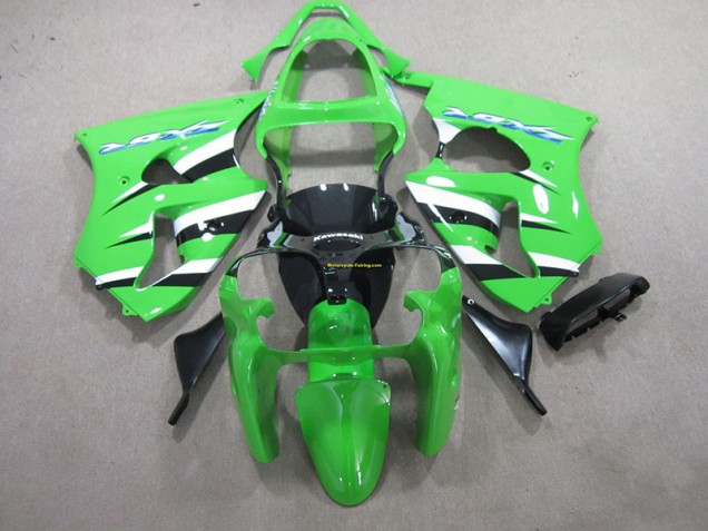 Abs Plásticos Kawasaki ZX6R 2000-2002 - Verde Preto Branco Abs Plásticos Kawasaki ZX6R 2000-2002 - Verde Preto Branco