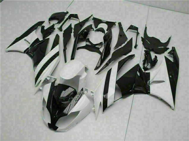 Abs Plásticos Kawasaki ZX6R 2009-2012 - Branco Preto Abs Plásticos Kawasaki ZX6R 2009-2012 - Branco Preto