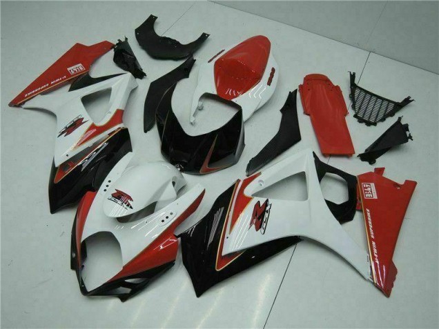 Abs Plásticos Suzuki GSXR 1000 K7 2007-2008 - Vermelho Branco Abs Plásticos Suzuki GSXR 1000 K7 2007-2008 - Vermelho Branco