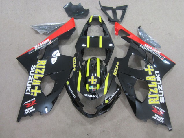 Abs Plásticos Suzuki GSXR 600 K4 2004-2005 - Preto Amarelo Rizla Abs Plásticos Suzuki GSXR 600 K4 2004-2005 - Preto Amarelo Rizla