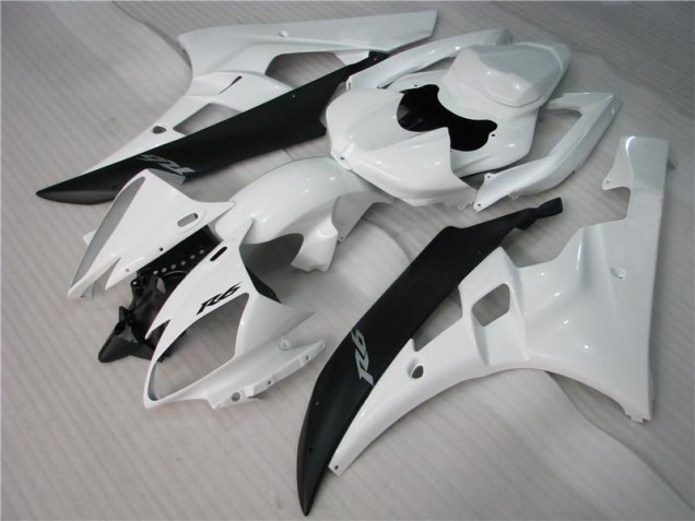Abs Plásticos Yamaha R6 2006-2007 - Branco Preto Abs Plásticos Yamaha R6 2006-2007 - Branco Preto