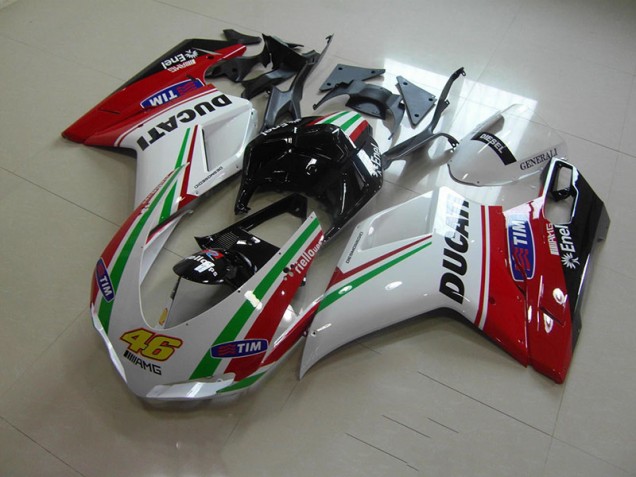 Carenagem Ducati 1098 2007-2014 - Branco Vermelho 46 Carenagem Ducati 1098 2007-2014 - Branco Vermelho 46