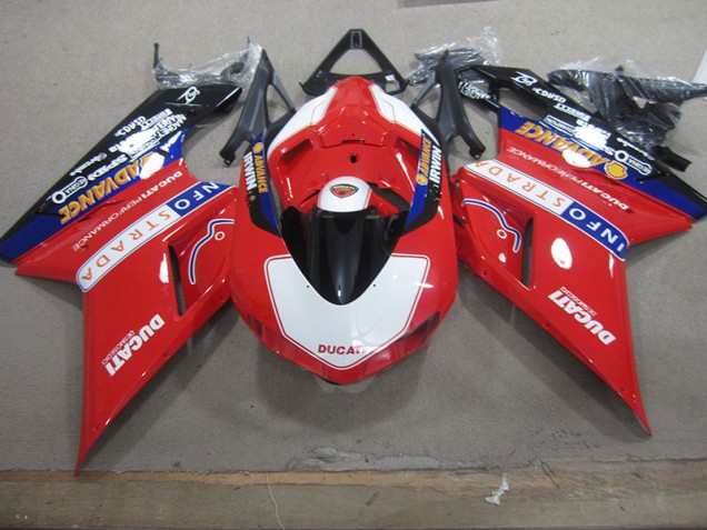 Carenagem Ducati 1098 2007-2014 - Vermelho Branco Info Strada Carenagem Ducati 1098 2007-2014 - Vermelho Branco Info Strada