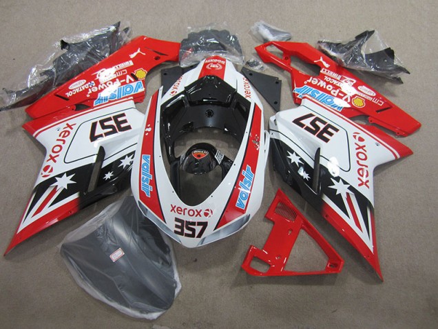 Carenagem Ducati 1098 2007-2014 - Vermelho Branco Xerox 357 Carenagem Ducati 1098 2007-2014 - Vermelho Branco Xerox 357