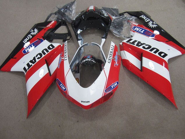 Carenagem Ducati 1098 848 2007-2014 - Vermelho Branco Generali Tim Carenagem Ducati 1098 848 2007-2014 - Vermelho Branco Generali Tim