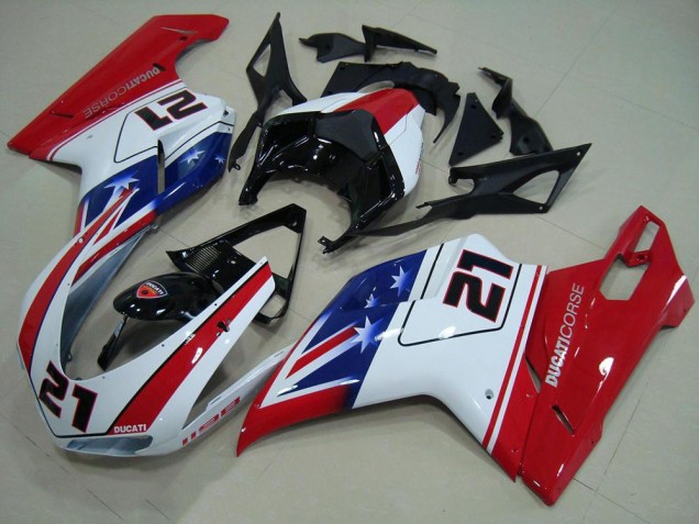 Carenagem Ducati 848 1098 1198 2007-2014 - Preto Branco Vermelho 21 Carenagem Ducati 848 1098 1198 2007-2014 - Preto Branco Vermelho 21