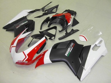 Carenagem Ducati 848 1098 1198 2007-2014 - Preto Fosco Branco Vermelho