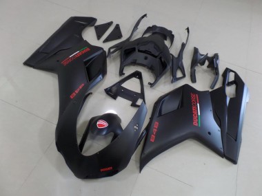 Carenagem Ducati 848 1098 1198 2007-2014 - Preto Fosco Vermelho Adesivo