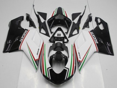 Carenagem Ducati 848 1098 1198 2007-2014 - Preto Verde & Branco