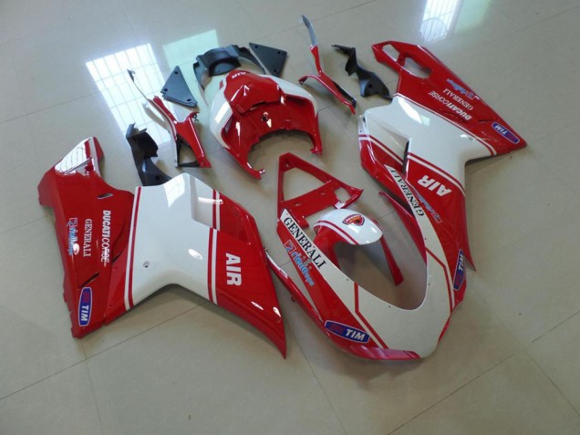 Carenagem Ducati 848 1098 1198 2007-2014 - Vermelho & Branco Air Carenagem Ducati 848 1098 1198 2007-2014 - Vermelho & Branco Air