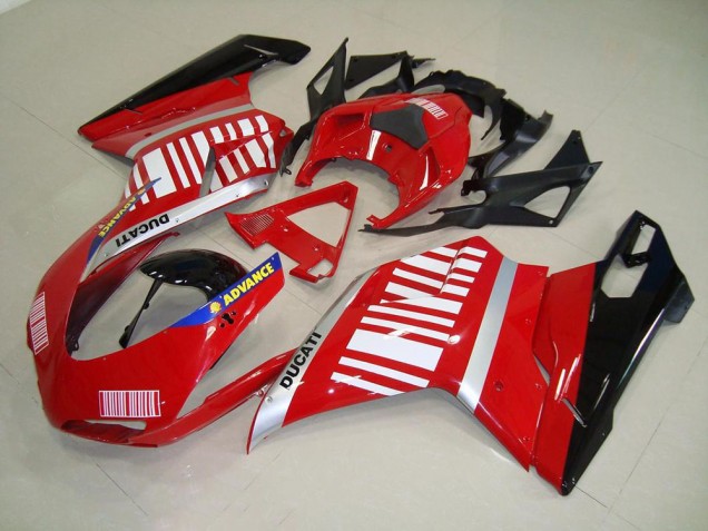 Carenagem Ducati 848 1098 1198 2007-2014 - Vermelho Branco Carenagem Ducati 848 1098 1198 2007-2014 - Vermelho Branco