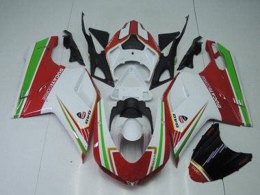Carenagem Ducati 848 1098 1198 2007-2014 - Vermelho Branco & Verde
