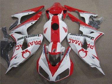 Carenagem Honda CBR 1000RR 2006-2007 - Branco Vermelho PRAMAC