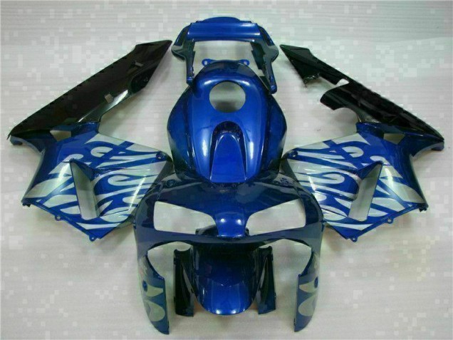 Carenagem Honda CBR 600RR 2003-2004 - Azul & Prata Chama Carenagem Honda CBR 600RR 2003-2004 - Azul & Prata Chama