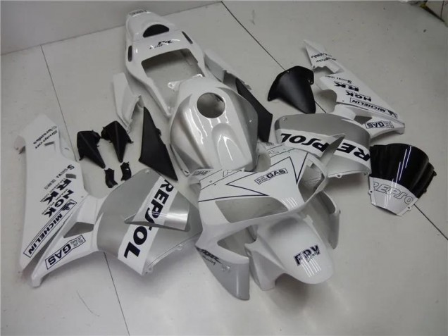 Carenagem Honda CBR 600RR 2005-2006 - Prata Branco Preto Repsol Carenagem Honda CBR 600RR 2005-2006 - Prata Branco Preto Repsol