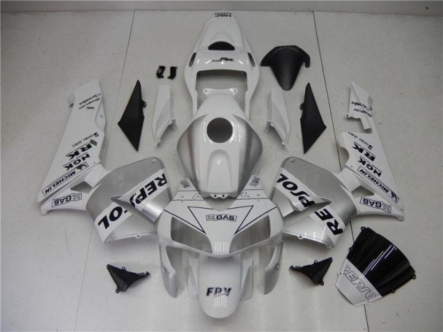 Carenagem Honda CBR 600RR 2005-2006 - Prata Branco Preto Repsol Carenagem Honda CBR 600RR 2005-2006 - Prata Branco Preto Repsol
