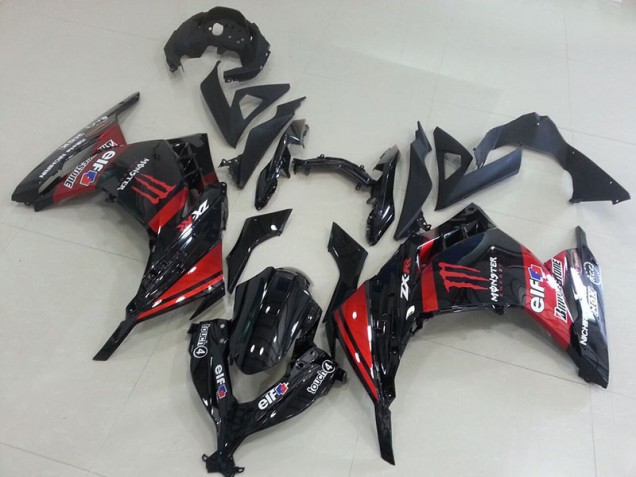 Carenagem Kawasaki ZX 300R 2013-2016 - Preto Vermelho Monster Carenagem Kawasaki ZX 300R 2013-2016 - Preto Vermelho Monster