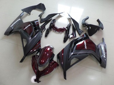 Carenagem Kawasaki ZX 300R 2013-2016 - Vermelho Escuro & Cinzento