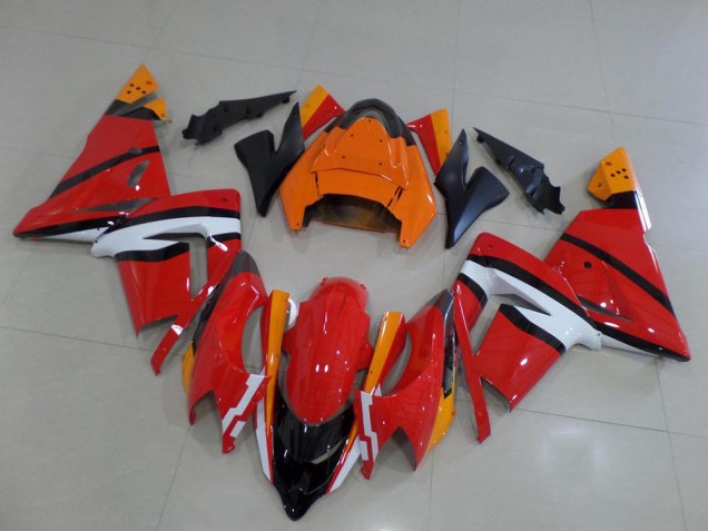 Carenagem Kawasaki ZX10R 2003-2005 - Laranja Preto & Branco Carenagem Kawasaki ZX10R 2003-2005 - Laranja Preto & Branco