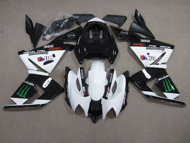 Carenagem Kawasaki ZX10R 2003-2005 - Preto Branco Monster Carenagem Kawasaki ZX10R 2003-2005 - Preto Branco Monster