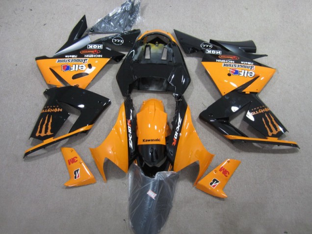 Carenagem Kawasaki ZX10R 2003-2005 - Preto Laranja 3M Monster Carenagem Kawasaki ZX10R 2003-2005 - Preto Laranja 3M Monster