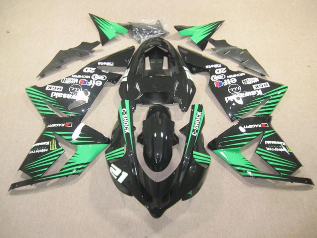 Carenagem Kawasaki ZX10R 2003-2005 - Preto Verde C-Shock Monster Carenagem Kawasaki ZX10R 2003-2005 - Preto Verde C-Shock Monster