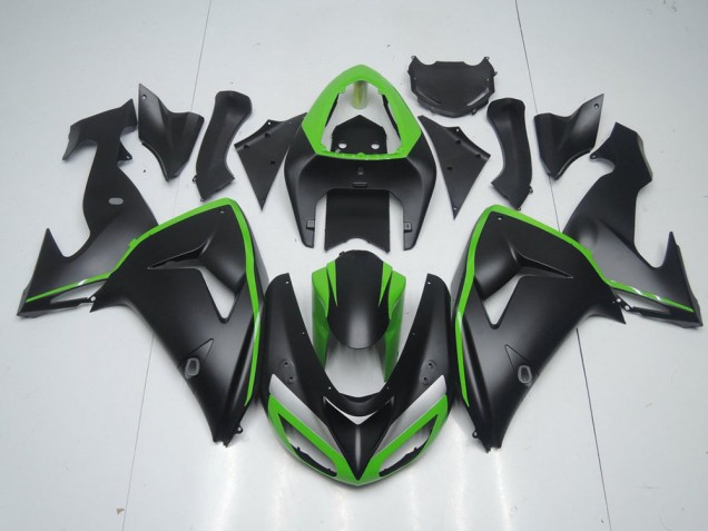 Carenagem Kawasaki ZX10R 2006-2007 - Preto Fosco & Verde Line Carenagem Kawasaki ZX10R 2006-2007 - Preto Fosco & Verde Line
