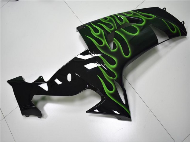 Carenagem Kawasaki ZX10R 2006-2007 - Preto Verde Chama Carenagem Kawasaki ZX10R 2006-2007 - Preto Verde Chama