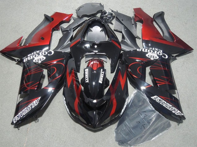 Carenagem Kawasaki ZX10R 2006-2007 - Preto Vermelho Corona Extra Carenagem Kawasaki ZX10R 2006-2007 - Preto Vermelho Corona Extra