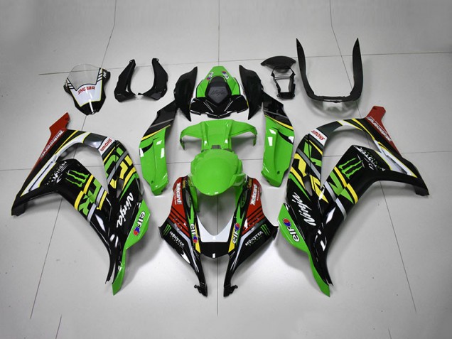 Carenagem Kawasaki ZX10R 2016-2019 - Verde Preto Vermelho Ninja Monster Carenagem Kawasaki ZX10R 2016-2019 - Verde Preto Vermelho Ninja Monster