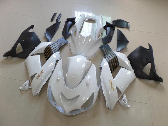 Carenagem Kawasaki ZX14R ZZR 1400 2006-2011 - Branco & Preto Fosco Carenagem Kawasaki ZX14R ZZR 1400 2006-2011 - Branco & Preto Fosco