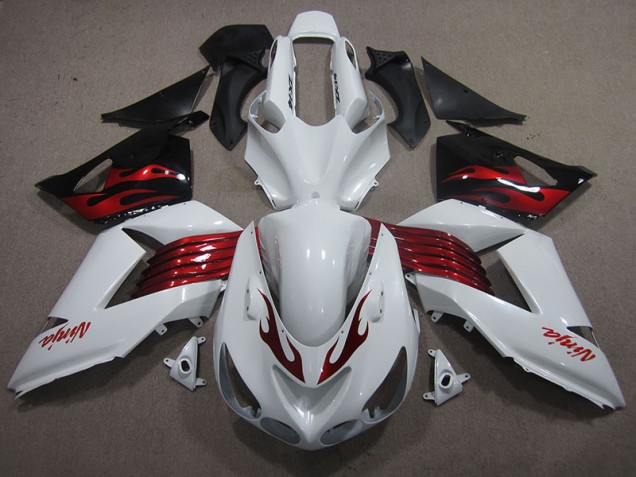 Carenagem Kawasaki ZX14R ZZR 1400 2006-2011 - Branco Vermelho Ninja Carenagem Kawasaki ZX14R ZZR 1400 2006-2011 - Branco Vermelho Ninja