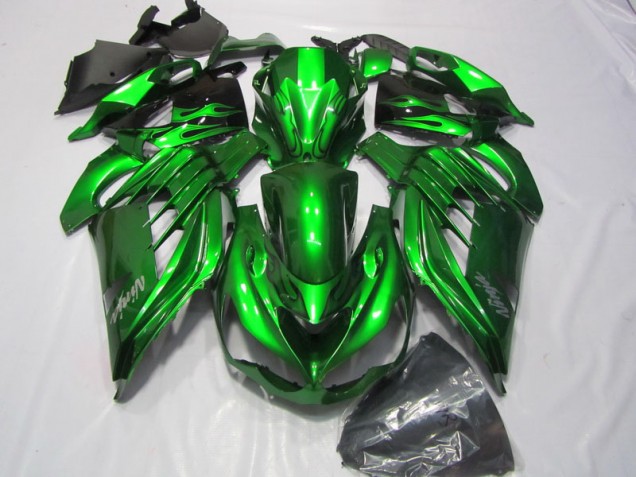 Carenagem Kawasaki ZX14R ZZR 1400 2012-2021 - Verde Branco Ninja Decalque Carenagem Kawasaki ZX14R ZZR 1400 2012-2021 - Verde Branco Ninja Decalque