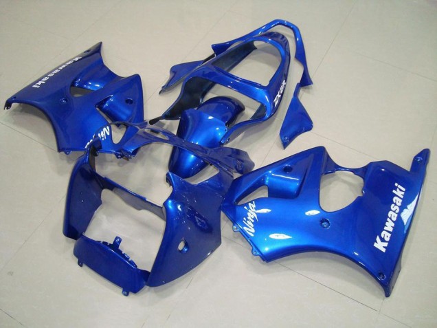Carenagem Kawasaki ZX6R 2000-2002 - Azul & Branco Decalques