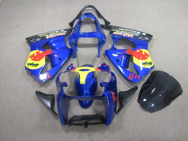 Carenagem Kawasaki ZX6R 2000-2002 - Azul Red Bull Ninja Carenagem Kawasaki ZX6R 2000-2002 - Azul Red Bull Ninja
