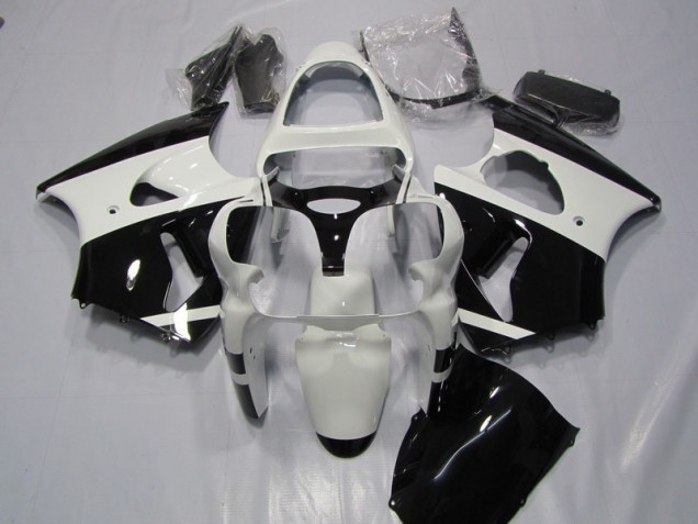 Carenagem Kawasaki ZX6R 2000-2002 - Branco Preto Carenagem Kawasaki ZX6R 2000-2002 - Branco Preto