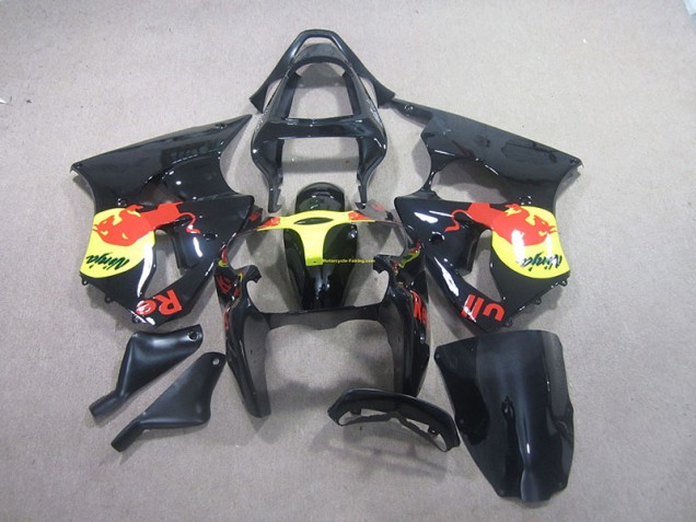 Carenagem Kawasaki ZX6R 2000-2002 - Preto Amarelo Red Bull Ninja