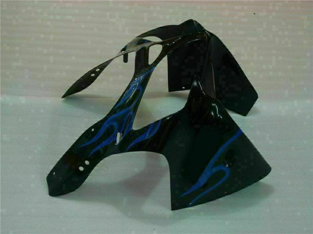 Carenagem Kawasaki ZX6R 2000-2002 - Preto & Azul Chama Carenagem Kawasaki ZX6R 2000-2002 - Preto & Azul Chama