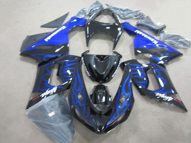 Carenagem Kawasaki ZX6R 2005-2006 - Preto Azul Chama Ninja 636 Carenagem Kawasaki ZX6R 2005-2006 - Preto Azul Chama Ninja 636