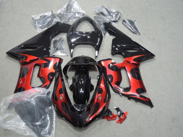 Carenagem Kawasaki ZX6R 2005-2006 - Preto Vermelho Carenagem Kawasaki ZX6R 2005-2006 - Preto Vermelho